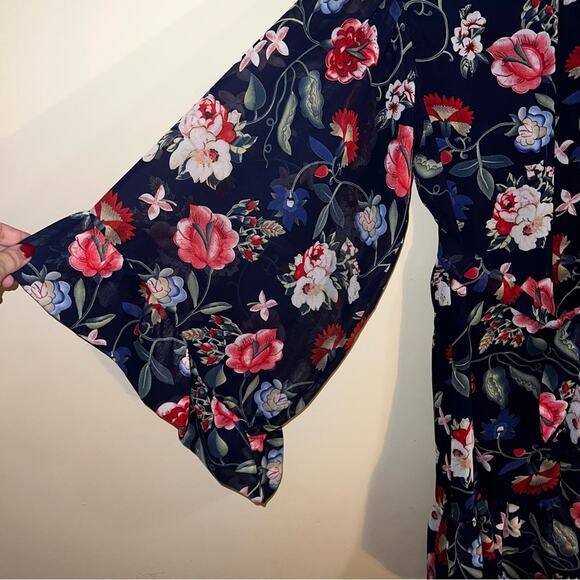 BETSEY JOHNSON Blue Colorful Floral Dress Easter 2 cottage core flouncey - Picture 7 of 7